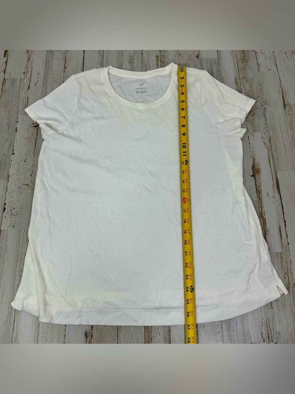 J. Jill Womens Size L White Shoulder Sleeve Tee 100% Pima Cotton - Picture 6 of 10